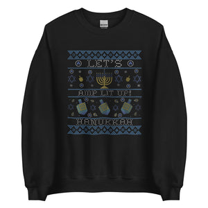 an amp swagg ugly hanukkah sweater in black
