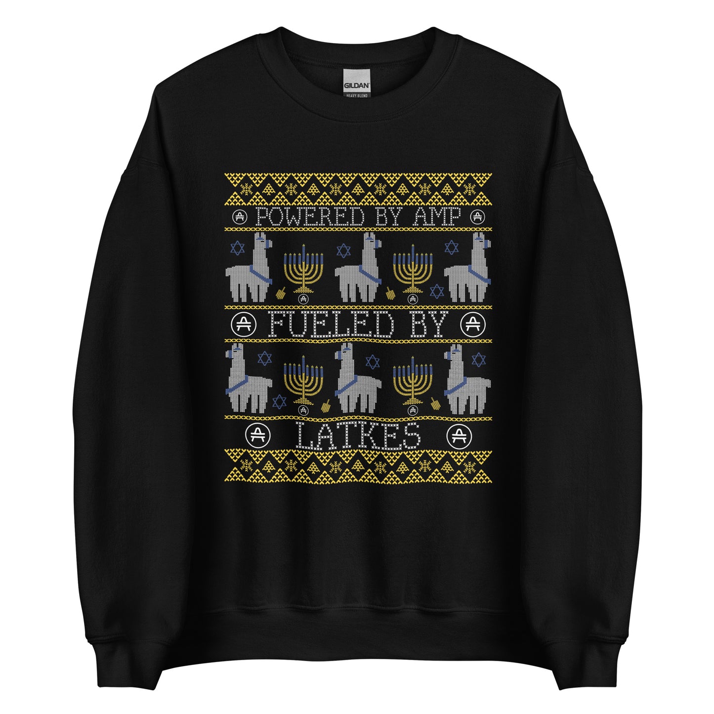 amp hanukkah uglier sweatshirt in black