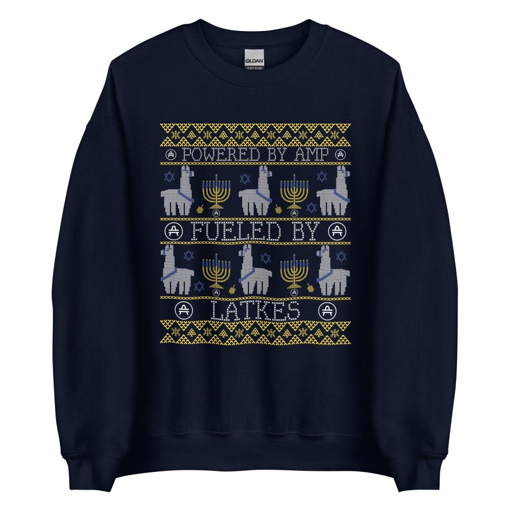 amp hanukkah uglier sweatshirt in navy