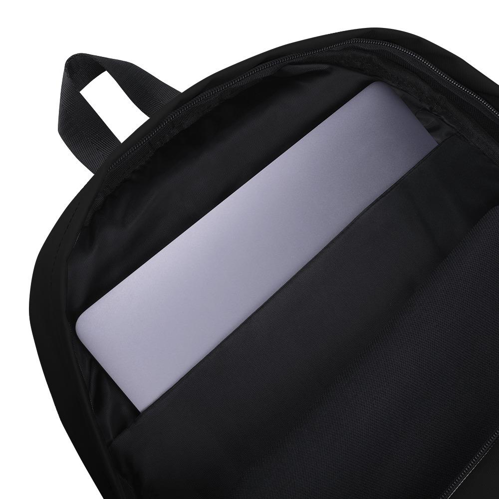 A black AMP Token AMP Swagg Stenciled backpack