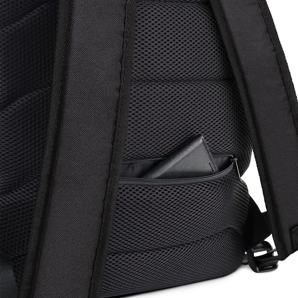 A black AMP Token AMP Swagg Stenciled backpack