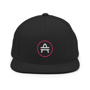 A black AMP Token AMP swagg snapback hat
