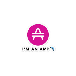 AMP Token Whale Sticker in a small size on display