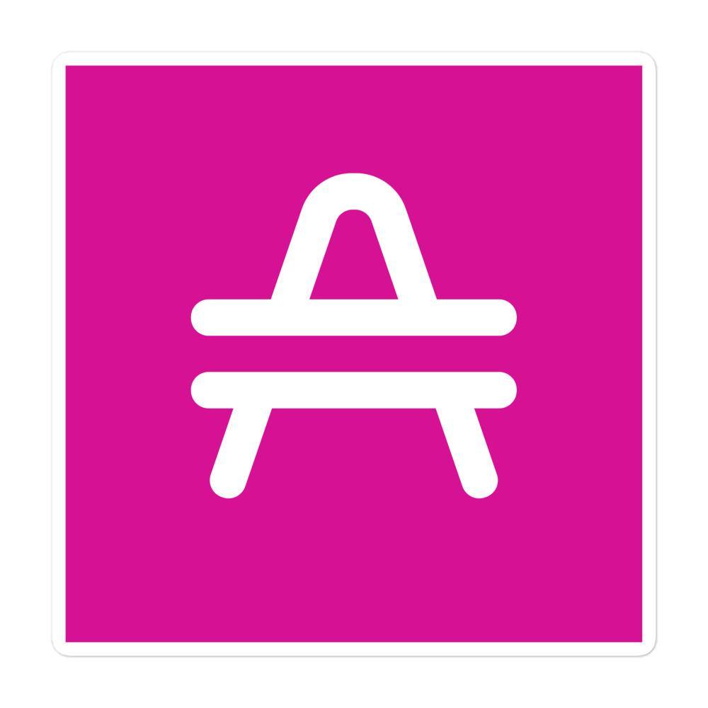 AMP Token Squared Alt-logo Sticker in a large size on display