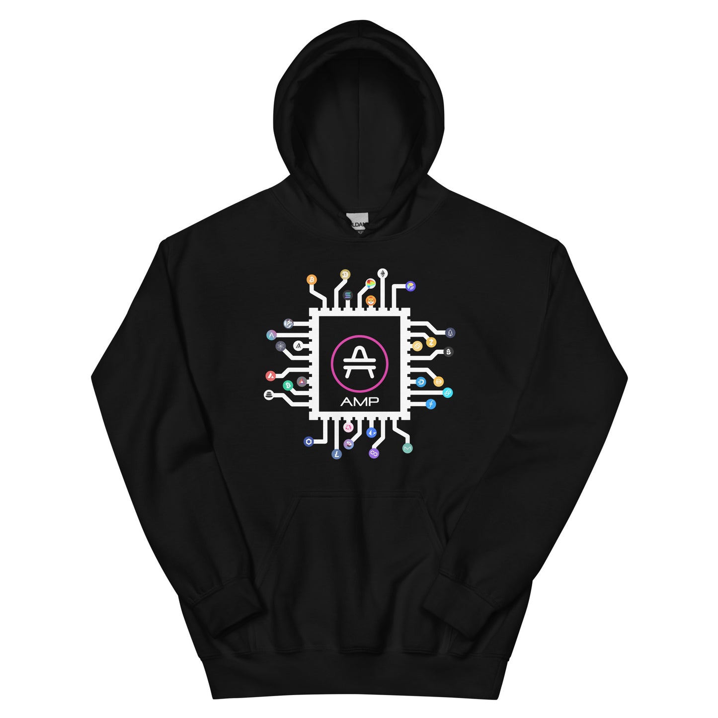an AMP Swagg CPU hoodie in Black