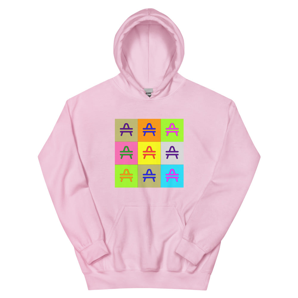 an AMP Swagg Pop Art hoodie in Light Pink