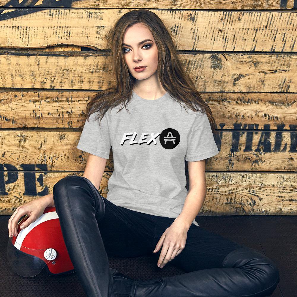 AMP Token Flexa T-Shirt in heather grey worn by a woman
