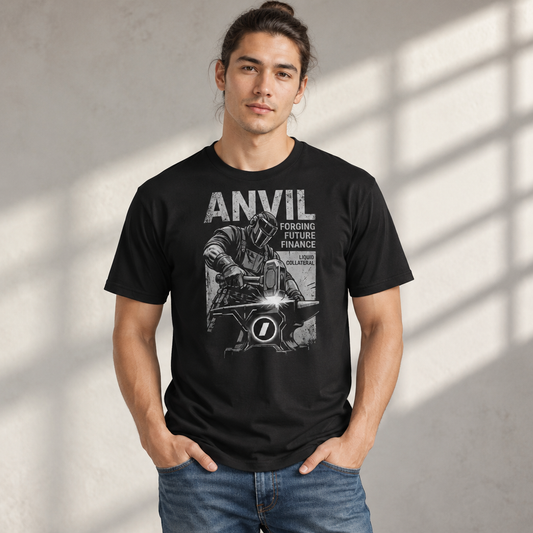 Guy wearing anvil forge t shirt by amp swagg