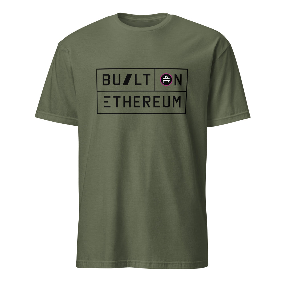 amp swagg amp + anvil built on ethereum T-shirt in military green