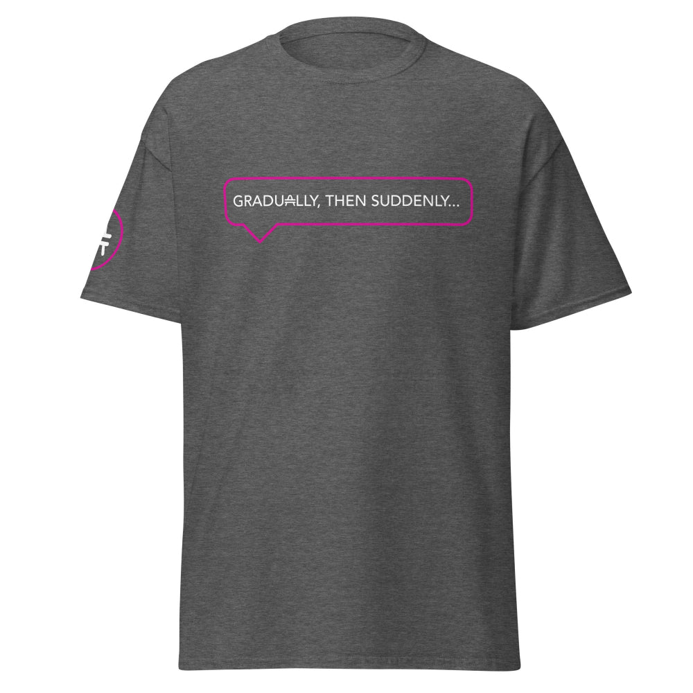 an AMP swagg gradually t-shirt in dark heather