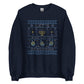 an amp swagg ugly hanukkah sweater in navy