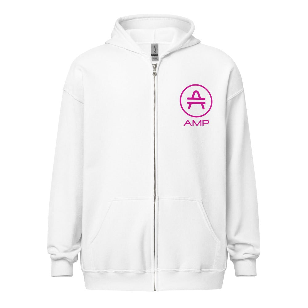 a AMP swagg stenciled lambda hoodie in white
