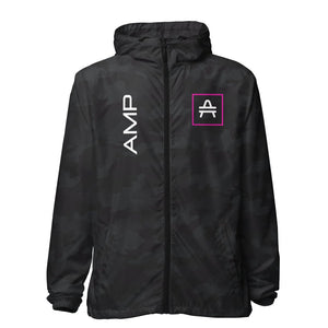 an amp swagg vertices windbreaker in black camo