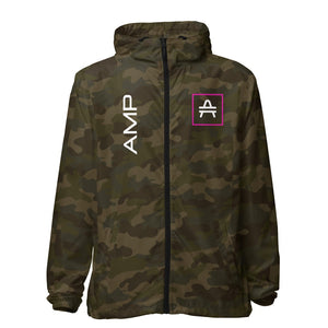 an amp swagg vertices windbreaker in forest camo