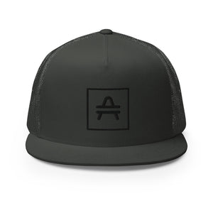 an AMP Swagg Vertices Trucker Hat Charcoal