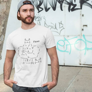 Bearded guy rocking an AMP Swagg Sign Bunnies T-shirt in White
