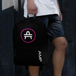 A black AMP Token AMP Swagg Stenciled backpack