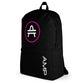 A black AMP Token AMP Swagg Stenciled backpack
