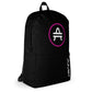 A black AMP Token AMP Swagg Stenciled backpack