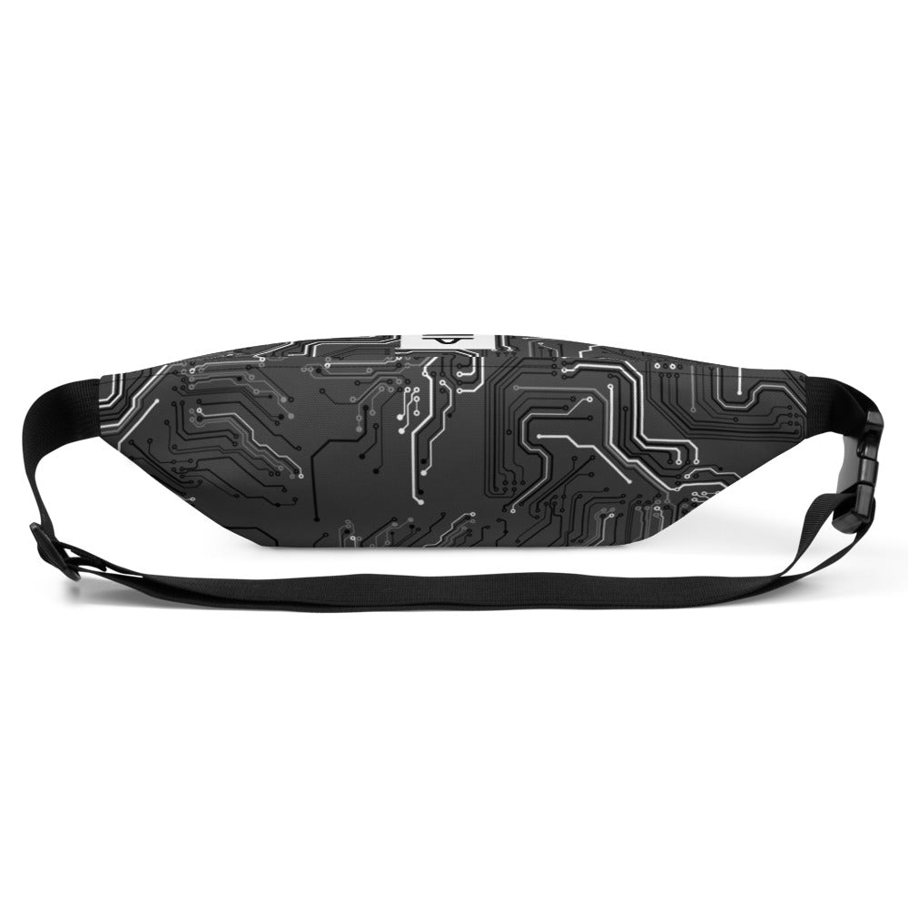 A dark grey AMP Token AMP Swagg Squared Fanny Pack