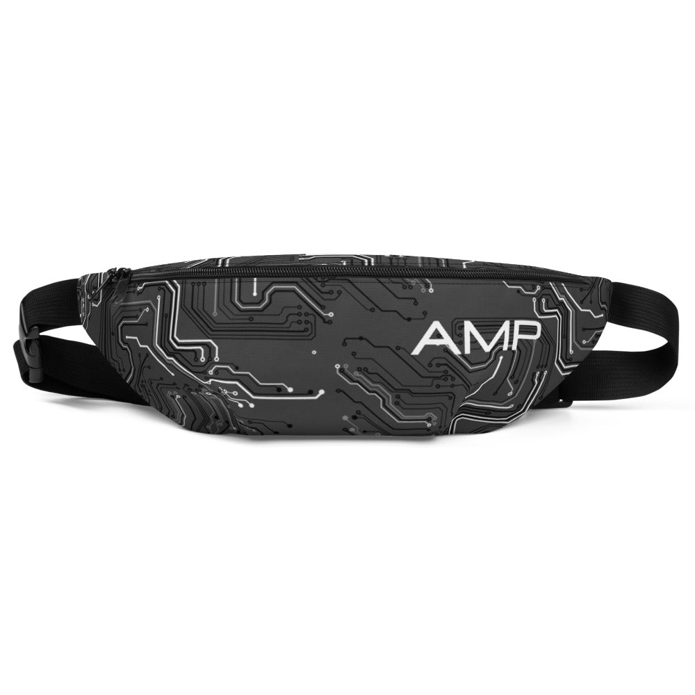 A dark grey AMP Token AMP Swagg Squared Fanny Pack