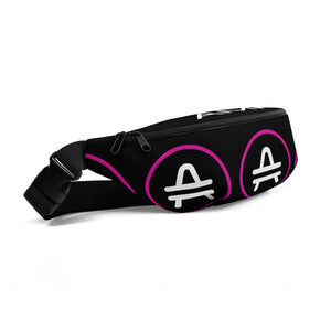 A black AMP Token AMP Swagg Stenciled Fanny Pack