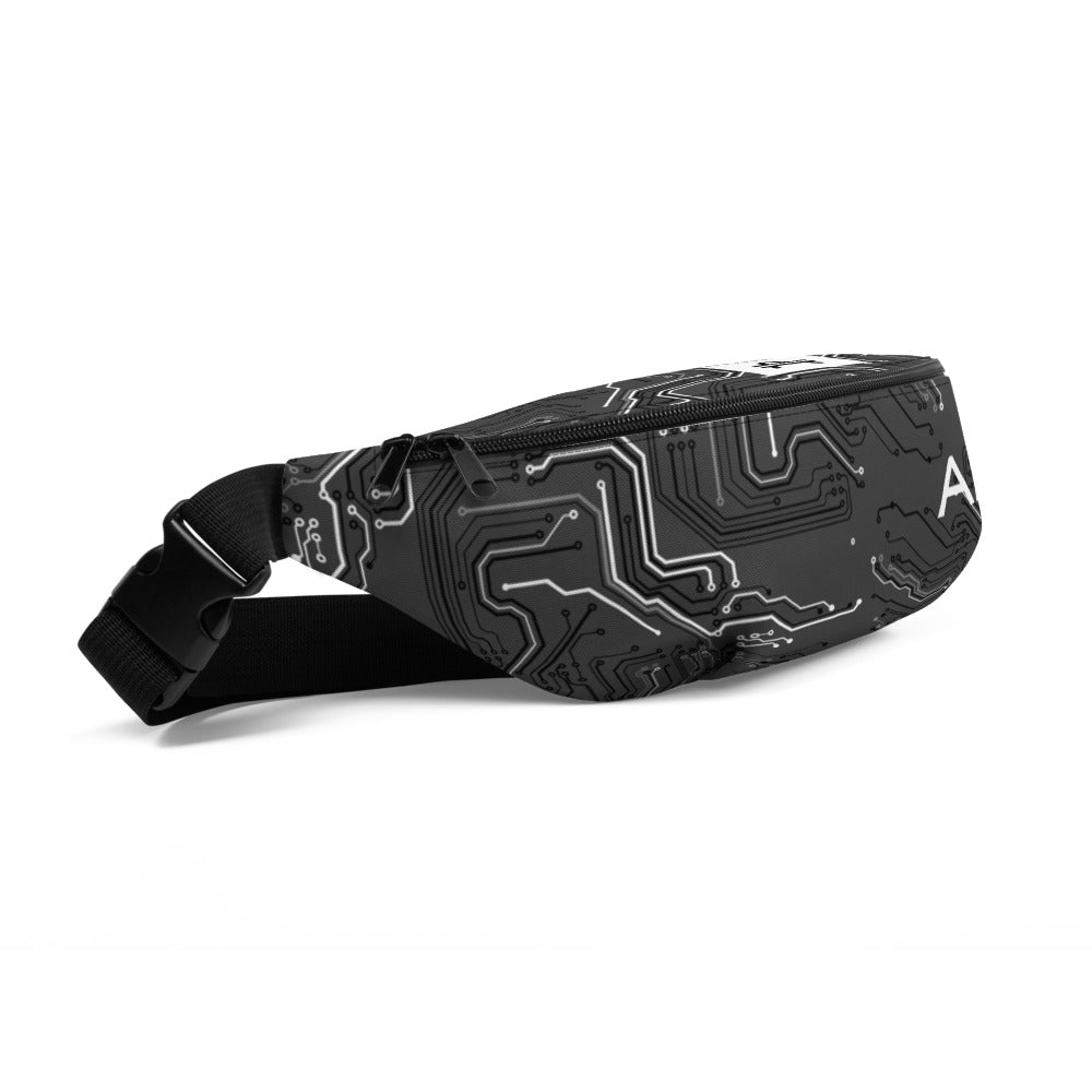 A dark grey AMP Token AMP Swagg Squared Fanny Pack