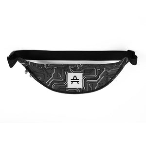 A dark grey AMP Token AMP Swagg Squared Fanny Pack