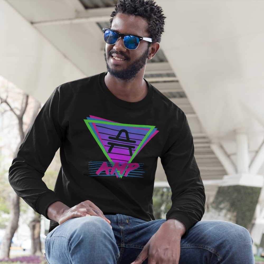 a man wearing An AMP Swagg Retro Vice Night Long Sleeve in Black