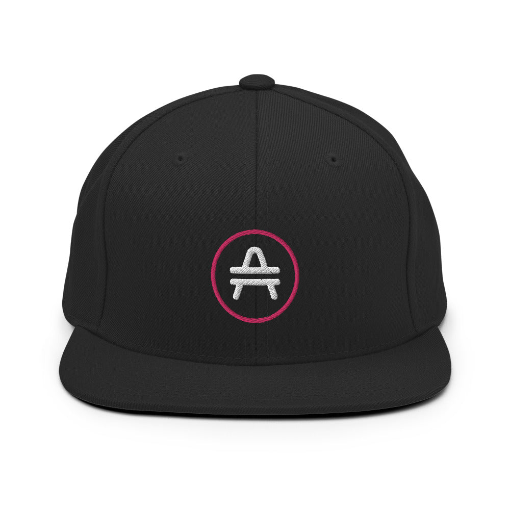 A black AMP Token AMP swagg snapback hat