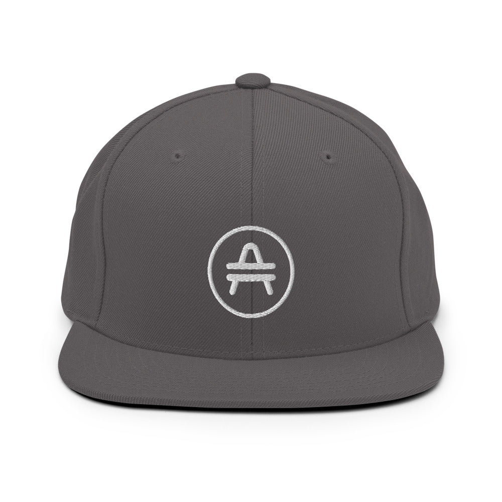 A dark grey AMP Token AMP swagg snapback hat
