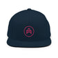 A dark navy AMP Token AMP swagg snapback hat