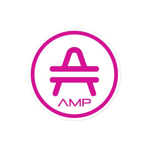 AMP Token Alt-logo Lambda Sticker in a medium size on display