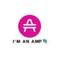 AMP Token Whale Sticker in a medium size on display