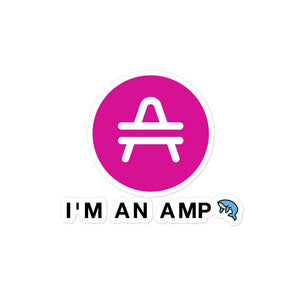AMP Token Whale Sticker in a medium size on display