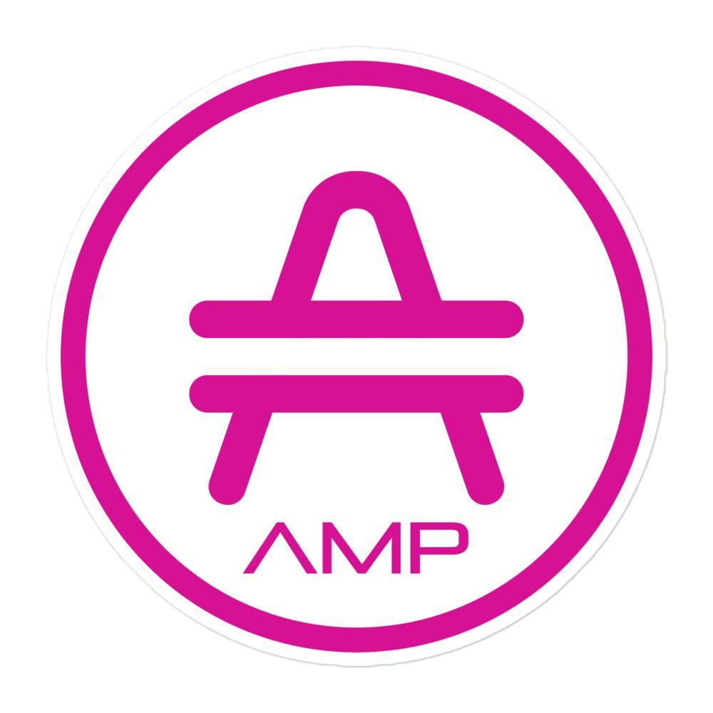 AMP Token Alt-logo Lambda Sticker in a large size on display