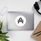 AMP Token Solid Alt-logo Sticker in large placed on top of a silver laptop