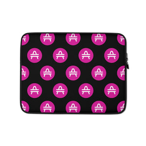 A 13" black AMP Token AMP Swagg Laptop Sleeve