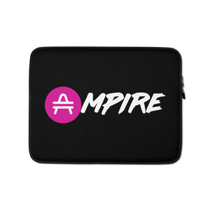 A 13" black AMP Token AMP Swagg AMPIRE laptop sleeve
