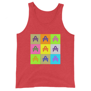 an AMP Swagg Pop Art Tank in Red Triblend