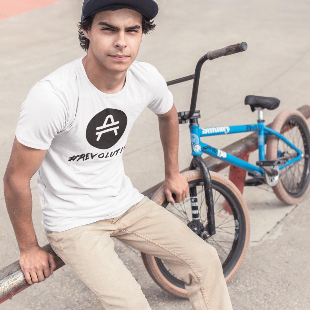 BMX guy wearing a white AMP Token AMP swagg Revolution shirt