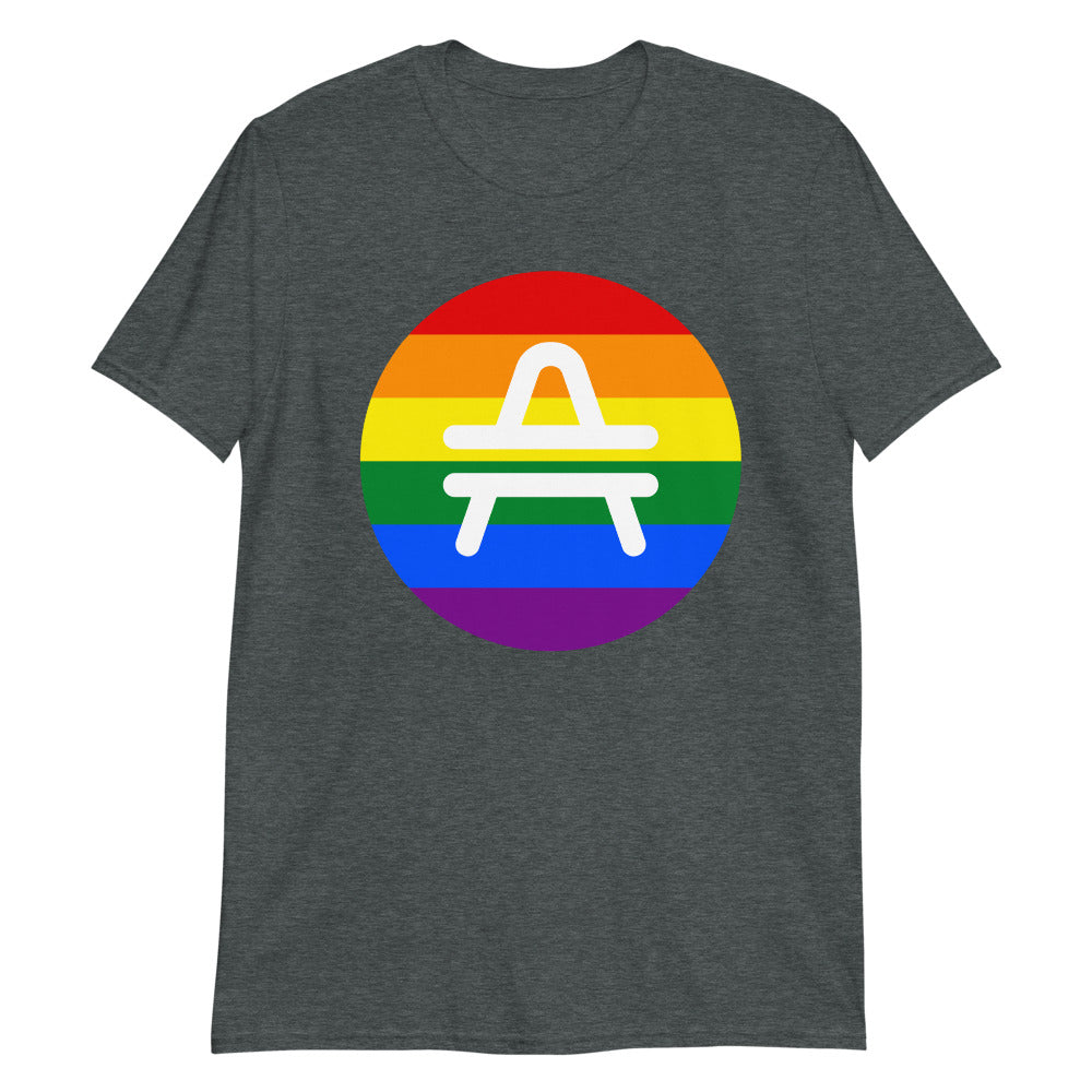 AMP Token Solid PRIDE LGBTQIA+ T-Shirt in dark grey on display