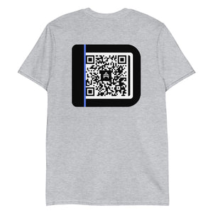 an AMP Swagg Hello QR t-shirt in dark grey