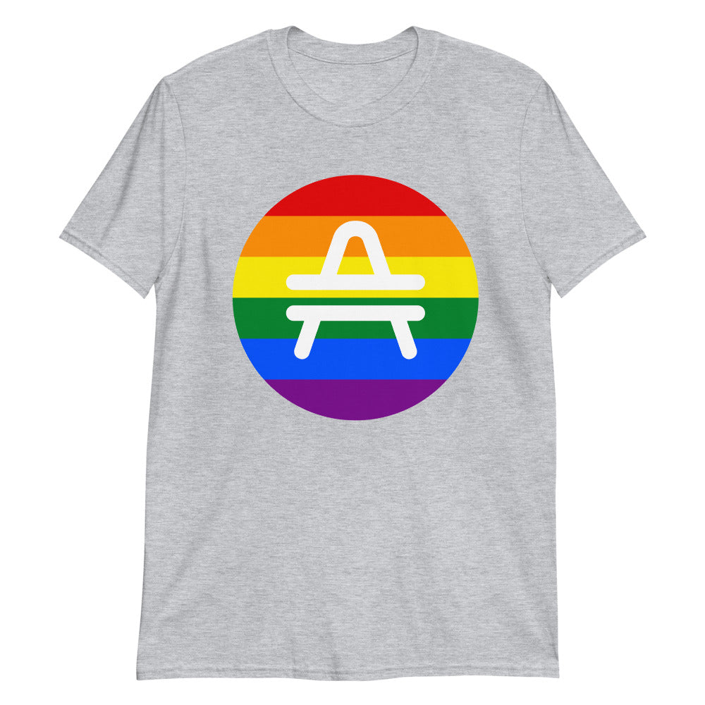 AMP Token Solid PRIDE LGBTQIA+ T-Shirt in grey on display