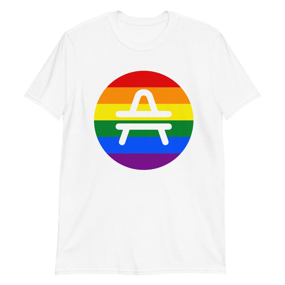 AMP Token Solid PRIDE LGBTQIA+ T-Shirt in white on display