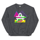 an AMP Swagg Retro Geo Sweatshirt in Dark Heather