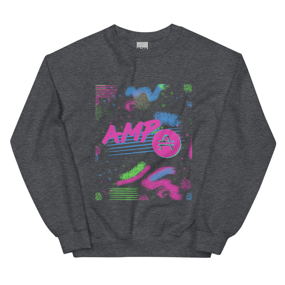 an AMP Swagg Retro Canvas Sweatshirt in Dark Heather