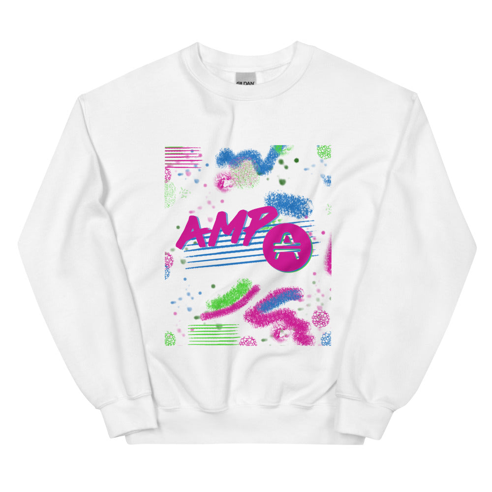 an AMP Swagg Retro Canvas Sweatshirt in White