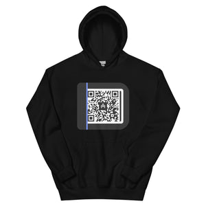 an AMP Swagg Hello QR hoodie in black