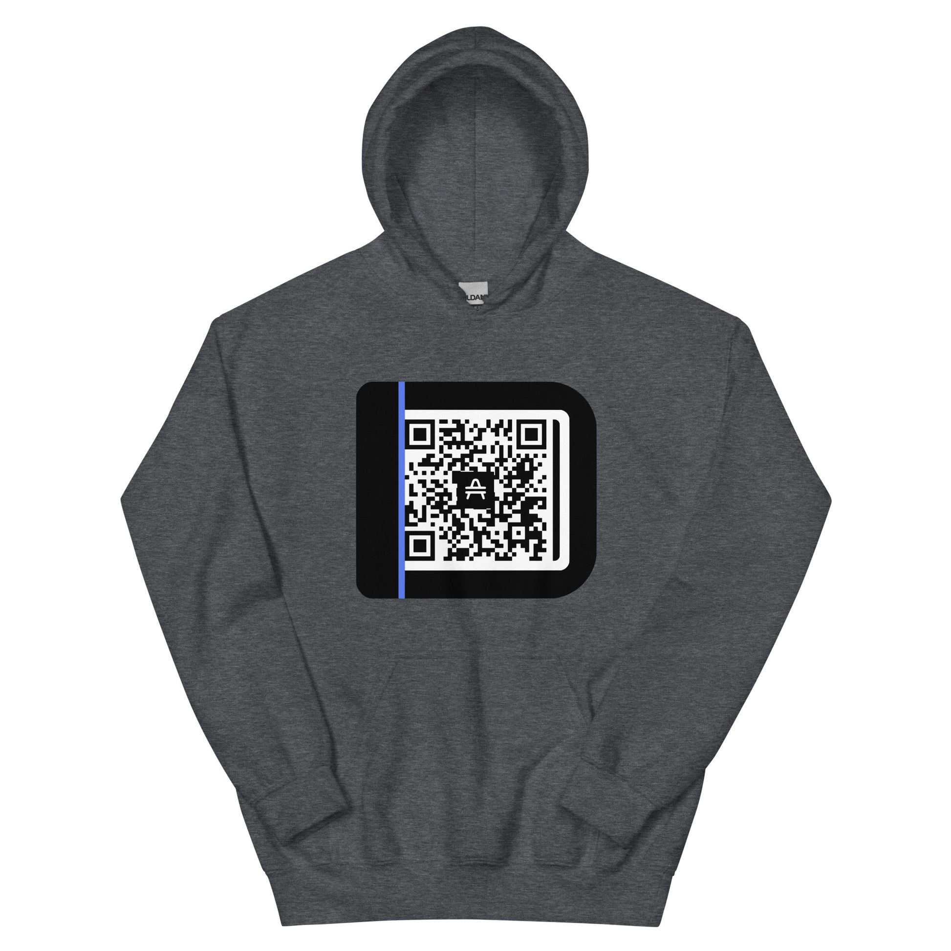 an AMP Swagg Hello QR hoodie in dark heather